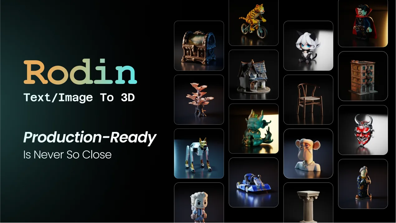 CLAY 모델을 기반으로한 Deemos Technology의 Text/Image to 3D, Rodin 서비스